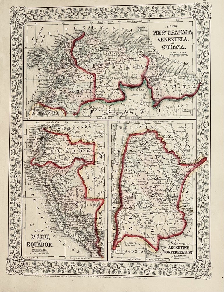 Item #15 Map of New Granada, Venezuela and Guina. S. Augustus Mitchell.