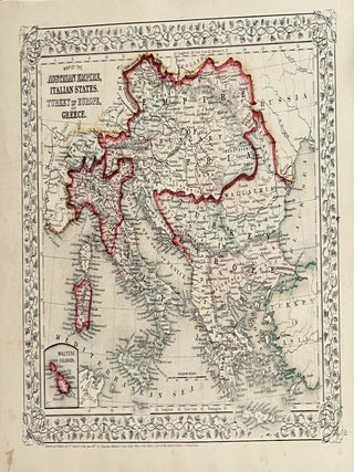 Item #16 Map of Austrian Empire, Italian States, turkey in Europe and Greece. S. Augustus Mitchell