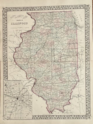 Item #21 County and Township Map of the State of Illinois. S. Augustus Mitchell