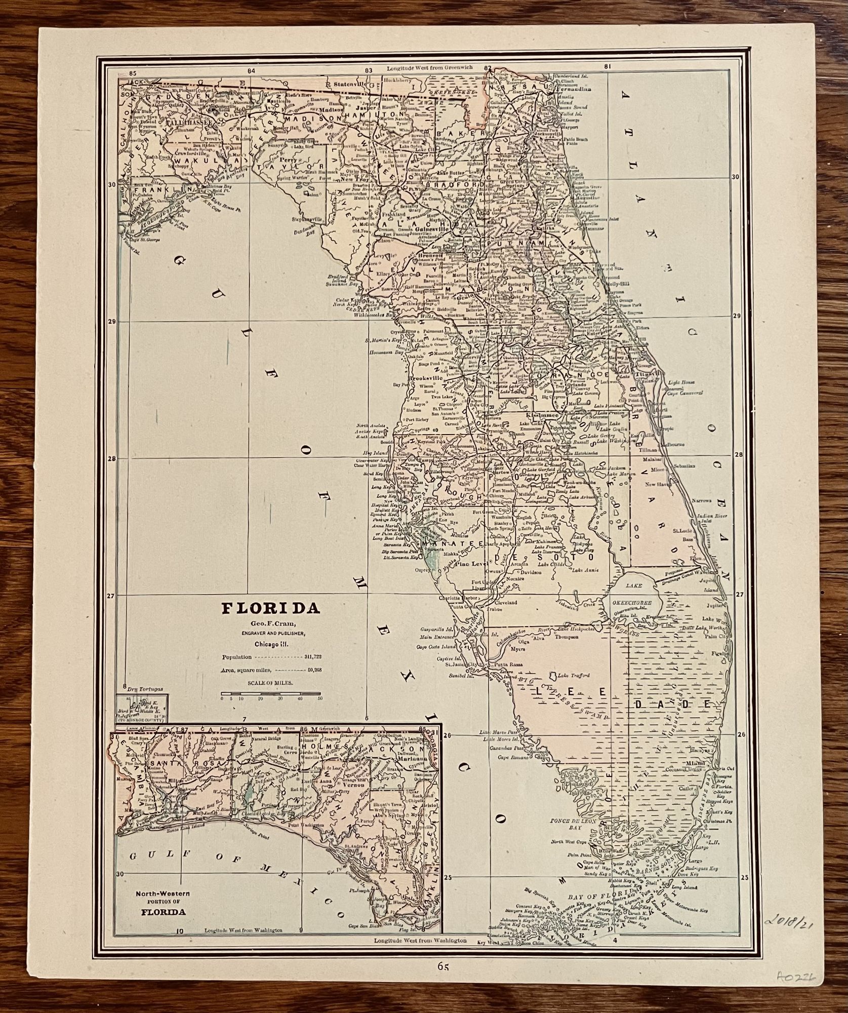 Florida Inset Map Florida with inset of North-Western Portion of Florida | George ...