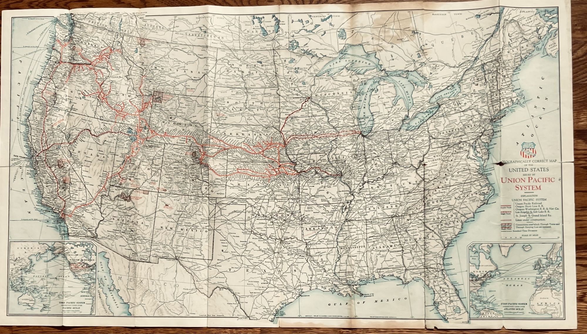 Geographically correct Map of the United States | Union Pacific System